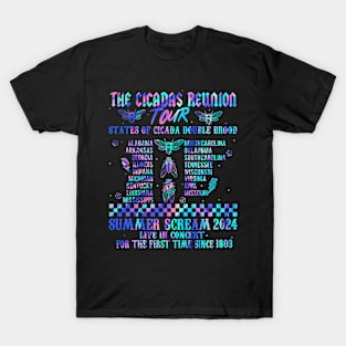 The Cicadas Reunion Tour, Summer Scream 2024 Live In Concert, States Of Cicada Double Brood T-Shirt